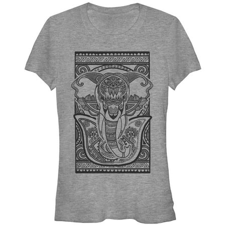 - Juniors' Elephant Tribal Print T-Shirt