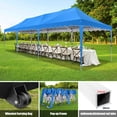 thumbnail image 3 of 10'x30' EZ Outdoor Pop Up Canopy Tent, Waterproof and Sunproof Beach Canopy with 8 Removable Sidewalls, Heavy Duty Party Wedding Canopy, Height Adjustable Comes with 4 Sandbags, Rolling Bag (Blue), 3 of 9