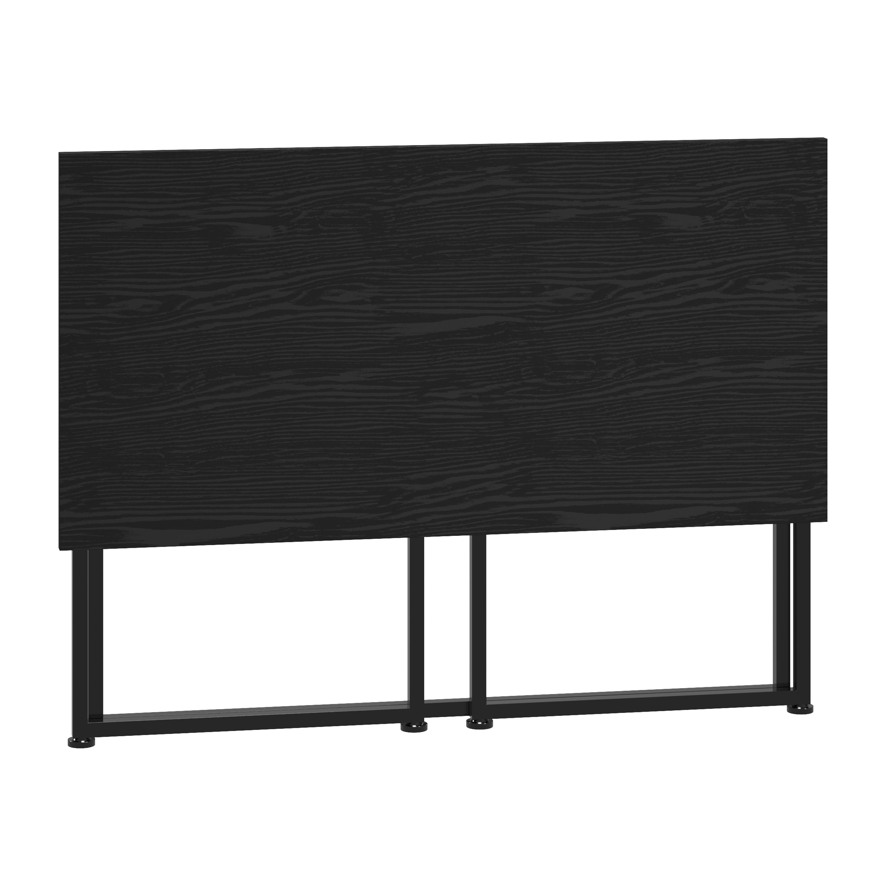 Space Saving Folding Desk, Black Collapsible Computer Laptop Desk with Sturdy Steel Legs, Tool-Free Assembly, Portable Workstation for Bedroom Dorm Small Spaces