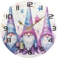 thumbnail image 5 of Dreamtimes Wall Clock Christmas Gnomes 10 Inch Silent Non Ticking Quality Quartz Battery Operated Digital Round Easy to Read for Home Office Kitchen Decorative, 5 of 7