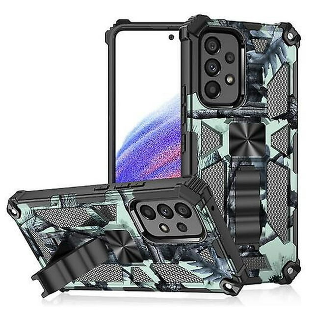 Étui d'Armure Camouflage Militaire Compatible avec Samsung Galaxy S23 Ultra/s23 Plus/s23 avec Béquille Magnétique Intégrée
