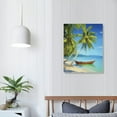 thumbnail image 4 of BCIIG Palm Trees Boat Fine Art Aesthetic Poster & Print Wall Painting for Living Room Bedroom Office Decor 12x16 in, 4 of 5
