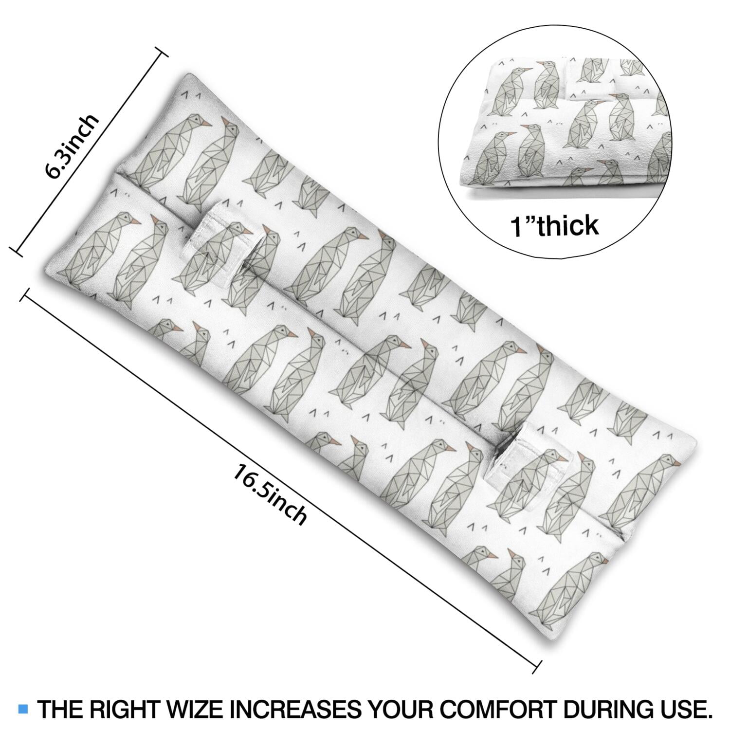 Emperor Penguin Themed Seatbelt Pillow for Surgery Recovery - Mastectomy & Heart Surgery Car Cushion with Decorative Snow Print - Universal Fit Pad