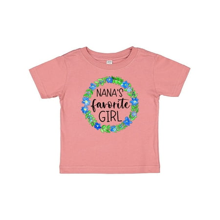 

Inktastic Nana s Favorite Girl Blue Flower Wreath Gift Baby Girl T-Shirt