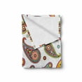 thumbnail image 2 of Paisley Soft Flannel Fleece Throw Blanket, Vintage Persian Paisley Patterns on Plain Background with Inspired Hippie, Cozy Plush for Indoor and Outdoor Use, 50" x 60", Multicolor, by Ambesonne, 2 of 6