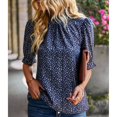 thumbnail image 1 of Blusa con mangas abullonadas, blusa para mujer, estampado floral, blusa con estampado floral, cuello con ribete de volantes, rendimiento inigualable, 1 of 6