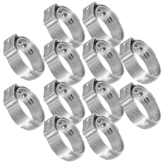 unbranded 10pcs 1/2 Inch Water Hose Clip Single Ear Hose Clamps Stainless Steel Hose Clamp Clips (Silver)