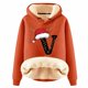 thumbnail image 1 of WILLBEST Sudadera Oversize para Mujer, con Estampado de Letras Navideñas, de Lana Gruesa, Cálida para El Invierno XXX-Grande, 1 of 4