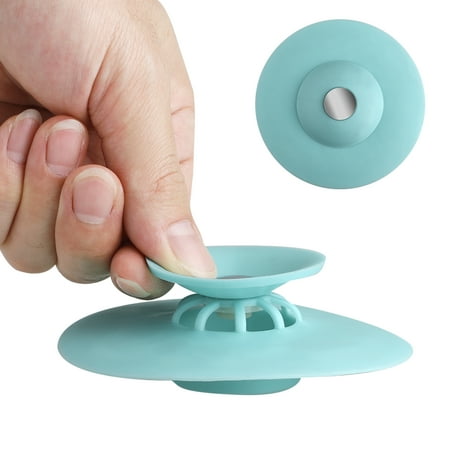Filter Drain Plug TSV Shower Drain Stopper & Strainers Deodorizer Plug Hot Bathtub Cover Silicone Protectors Good Grips Hair Catchers for Floor, Laundry, Kitchen and Bathroom, 2 in 1 Stop & Filters ()