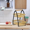 thumbnail image 4 of Cesta de almacenamiento desmontable de 2 niveles Baoblaze para cocina negro dorado, 4 of 8