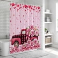 thumbnail image 5 of Polyester Fabric Valentine's Day Shower Curtain, Romantic Love Roses Truck Ombre Pink Waterproof Bathtub Curtain Bathroom Decor Set with Hooks 36 x 72 Inches, 5 of 6