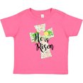 thumbnail image 3 of Inktastic He is Risen Cross with Script and Flowers Boys or Girls Toddler T-Shirt, 3 of 5