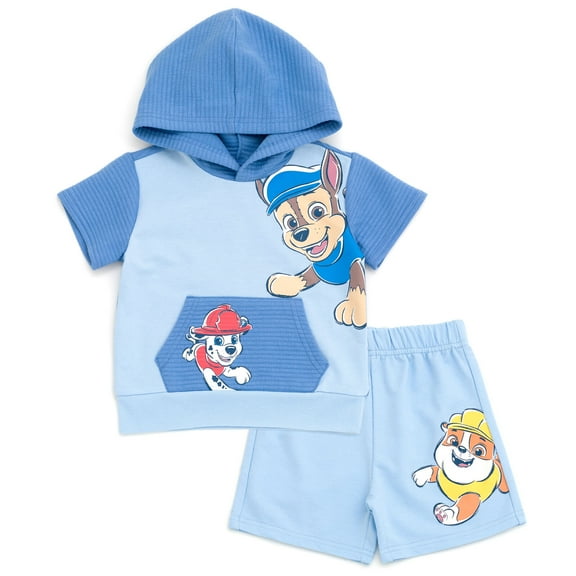 Paw Patrol Chase Marshall Rubble Pullover Hoodie and French Terry Shorts Newborn to Little Kid