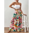 thumbnail image 5 of Bsubseach Fashion Women Wide Leg Pants Floral Flowy Palazzo Pants Summer Casual Cruise Trousers, 5 of 10