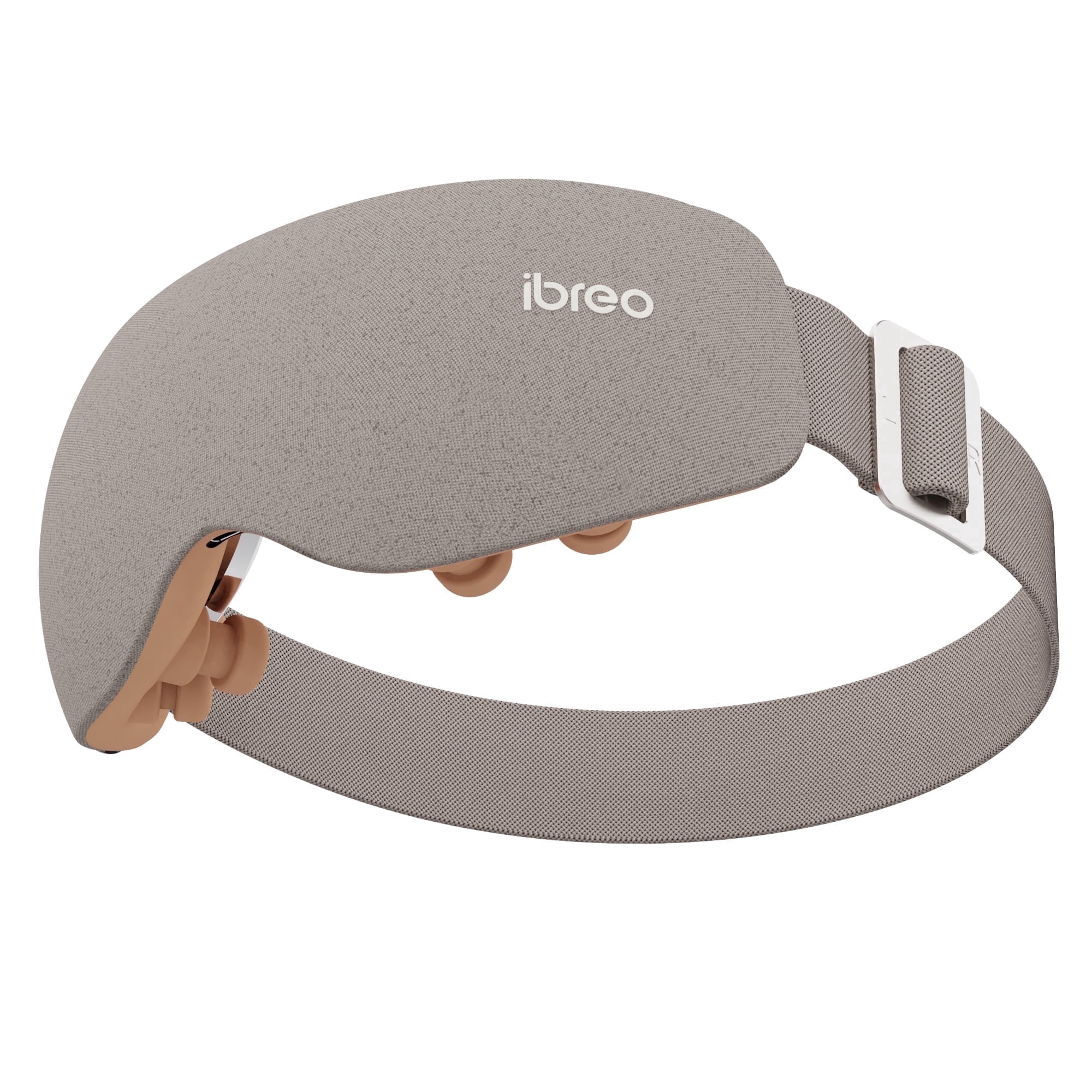 ibreo Lightweight Eye Care & Beauty Massager with Heat and Cooling, Vibration, Rechargeable Fast Heated Eye Mask with Bluetooth Music, Brown