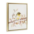 thumbnail image 2 of Perched Sparrow on Patterned Leaves Gold Floating Frame Canvas Art, 25 x 31, Made In USA, 2 of 8