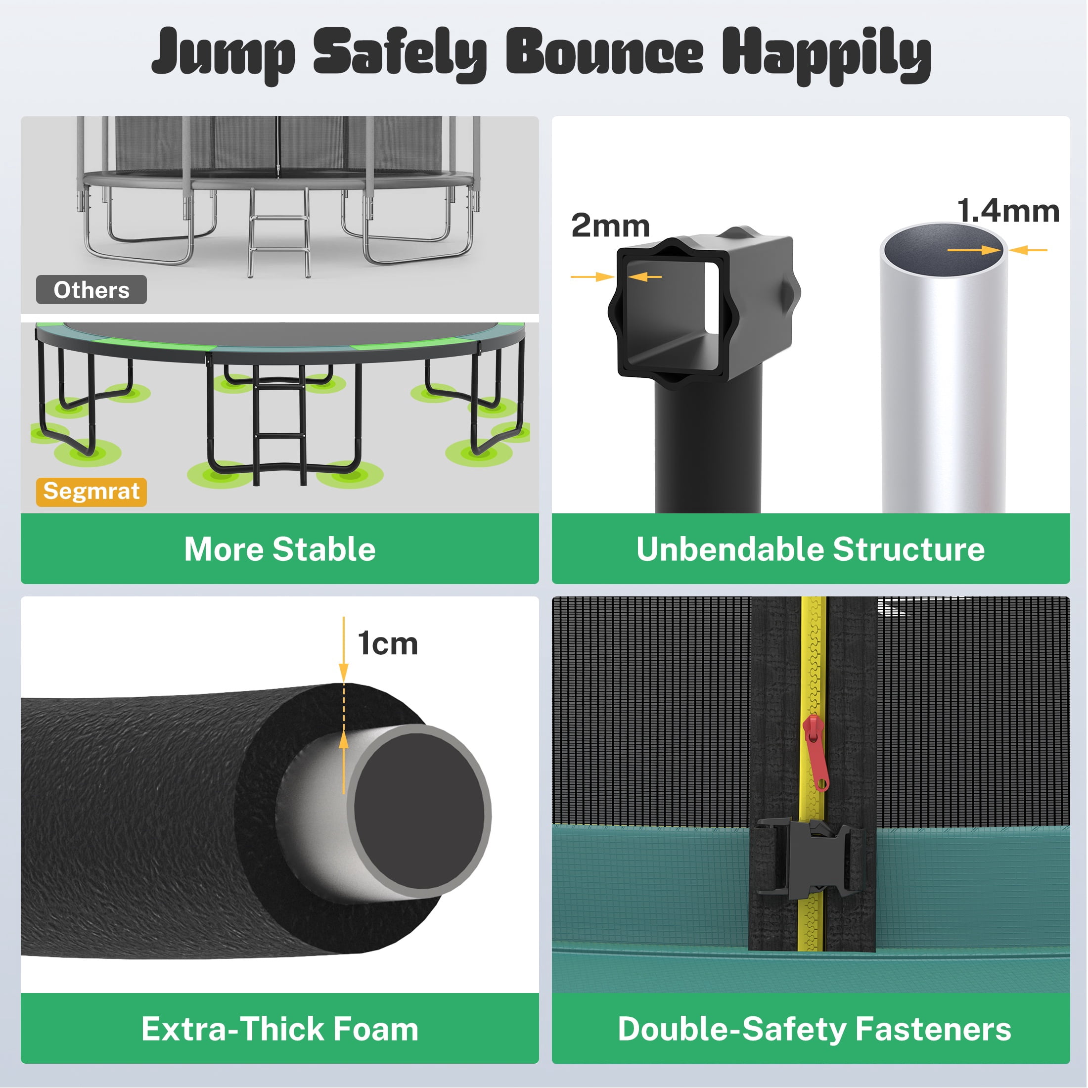 12FT Trampoline Outdoor with No-gap Design, SHINPT Trampoline for Kids Indoor, Outdoor Play Equipment with Basketball Hoop, Toddler Trampoline with Enclosure Net, Recreational Trampoline for Gift