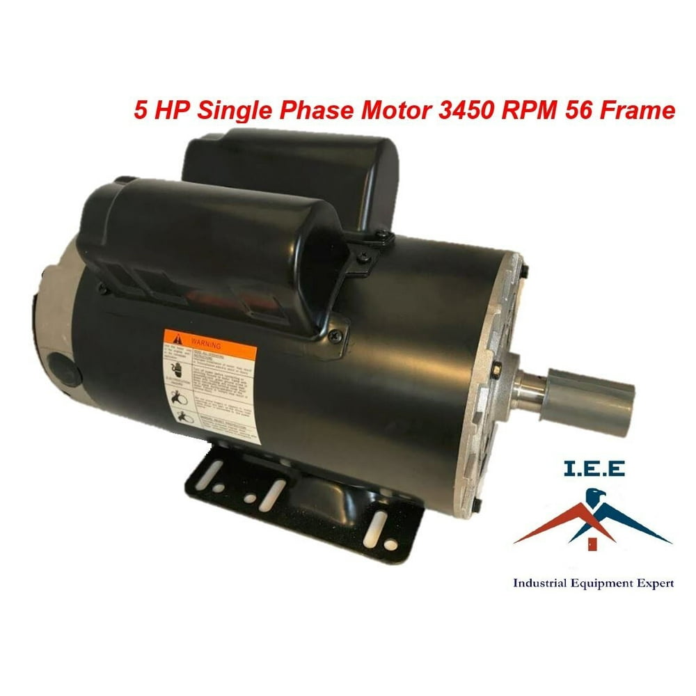 5 HP Compressor Duty Electric Motor 1 Phase 3450 RPM 56 Frame 7/8