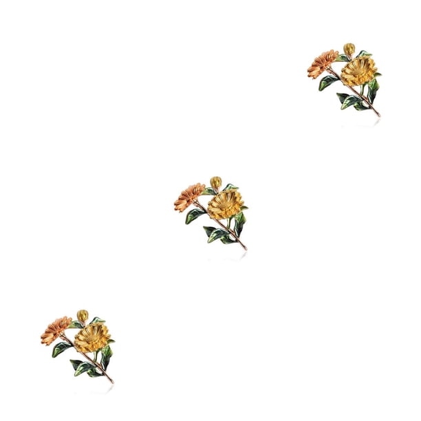 Jumpingount Broche de flor estética, alfiler de pecho, aniversario de boda, vacaciones, joyería hecha a mano, regalo personalizado para madre, amarillo Type1 NO1 Jumpingount CBP233144