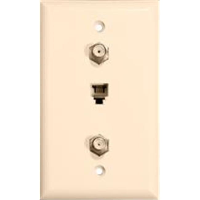 Almond Morris 85023 Double F Connector Wall Plate
