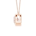 thumbnail image 2 of Angara Collier en Morganite Naturel - Pendentif Solitaire Rond en Morganite avec Lunette en Or Rose 14K pour Femmes, 2 of 8