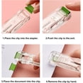 thumbnail image 6 of Portable Binder Clip Stapler- Includes 50 Reusable Clips, Handheld Paper Clam Clip Dispenser Large Size, Mini Push Stapler Clamp Staplers for Office Work, Document Organization, 6 of 7
