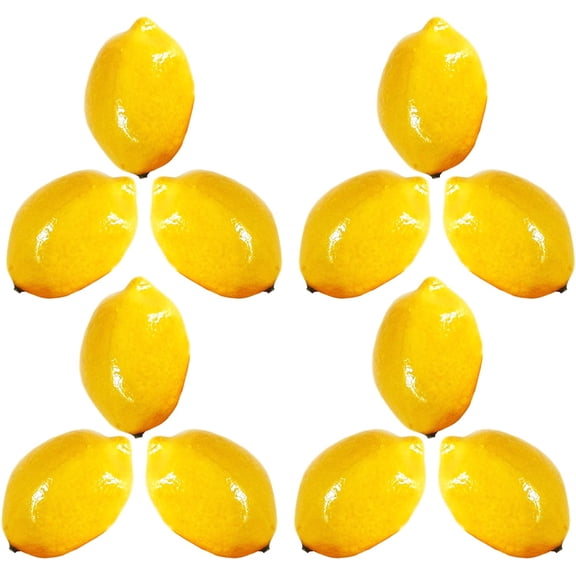 12 Decorative Faux Lemons - Life Size - Accurately Sized and Colored to Replicate real Lemons