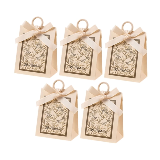 5 bolsas de dulces para regalos de boda, cajas multiusos para aniversarios. Beige champán