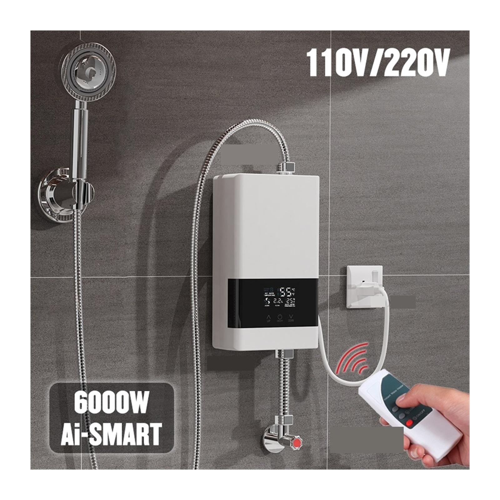 Instant Water Heater Bathroom Kitchen Wall Mounted Electric Water ...