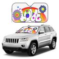 thumbnail image 3 of ZICANCN Car Sun Shades Front Windshield, Love Flowers Rainbow Automotive Front Window Sun Shield Visor, Small Size, 3 of 9