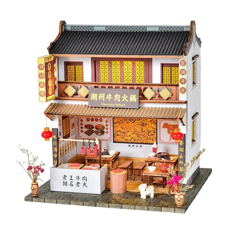 DIY Japanese Style Villa Wooden Miniature Doll House Kit Large Scale With  Light Adult Craft Gift Decor 