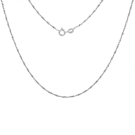 925 Sterling Silver Solid Italian Twisted Serpentine Chain Necklace 1.5mm