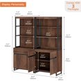 thumbnail image 2 of WAMPAT Modern Bookcases Set of 2, 72 Inch Tall Bookshelves with Storage Cabinet, Adjustable Shelves & Metal Frame, Home Office Library for Living Room, Brown, 2 of 8