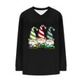 thumbnail image 4 of Christmas Shirts for Women Santa Claus Christmas T-Shirt Casual Loose Fit V-Neck Long Sleeve Tee Tops, 4 of 5