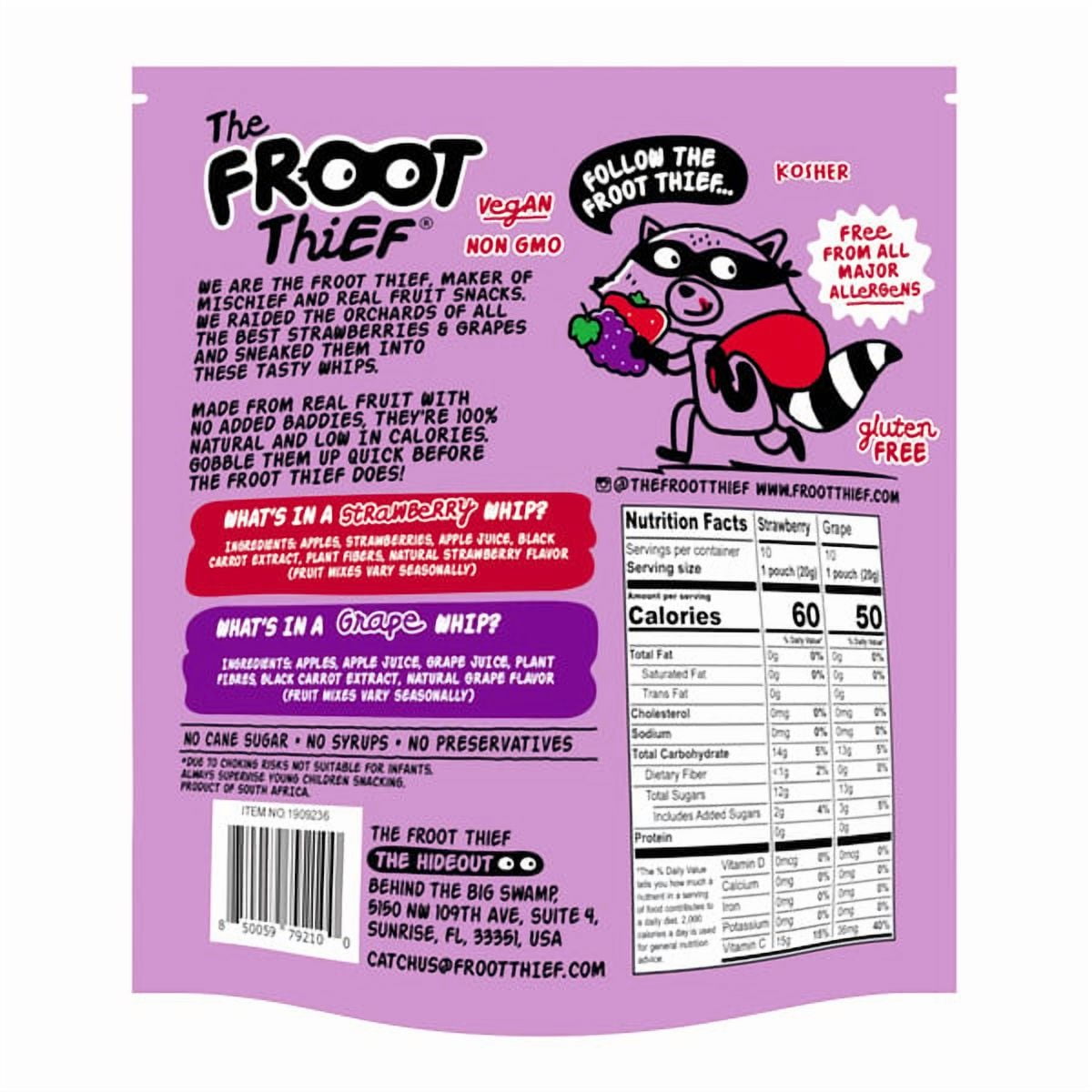Froot Thief Real Fruit Whips, .7 oz, 20-pack