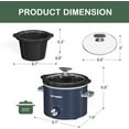 thumbnail image 2 of 2 QT Small Slow Cooker, 3 Adjustable Temp, Upgraded Ceramic Pot, Easy Clean-up, Nutrient Loss Reduction, Sauces, Stews & Dips, Stainless Steel, Blue, 2 of 5
