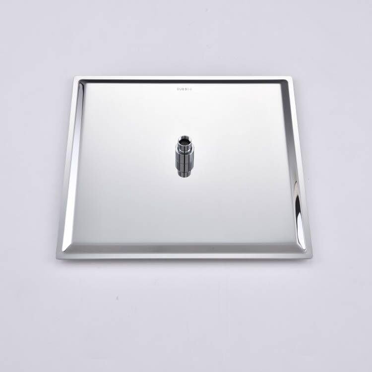 16 Inch Chrome Polish Rain Shower Head, Square Ultra Thin 304 Stainless Steel High Pressure Rainfall Shower Head