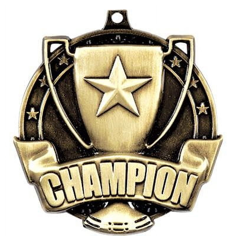 Champion Medals, 2" Gold Diecast Champion Medal Award 50 Pack