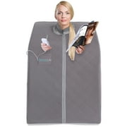 SereneLife Portable Infrared Home Spa 1 Person Steam Sauna with Foot Heating Pad