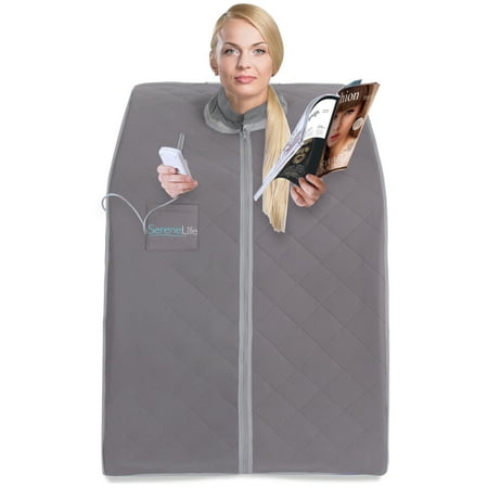 SereneLife Portable Infrared Home Spa 1 Person Steam Sauna with Foot Heating Pad