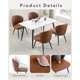 thumbnail image 4 of Yeshouse juego de 2 sillas de comedor modernas tapizadas en tela beige, sin brazos, respaldo ergonómico y patas de acero resistentes, ideales para cocina, sala, comedor o restaurante, 4 of 7