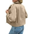 thumbnail image 4 of Xdegoge Womens Cropped Jackets Zip Up Lightweight Casual Coat Military Green Short Cargo Jacket with Pockets, 4 of 7
