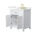 thumbnail image 2 of Beckett 30" White Single Vanity & Giotto Quartz Top (3-Hole) & Gold Trim, 2 of 5