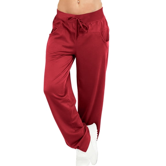 XFLWAM Women's Wide Leg Sweatpants Drawstring High Waisted Baggy Joggers Casual Workout Athletic Trousers with Pockets