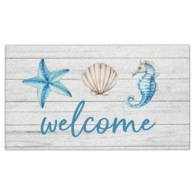 Alfombra de bienvenida de playa Rug Jvpke, 43 x 76 cm, para interiores y exteriores