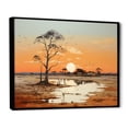 thumbnail image 2 of Designart "African Sunset Over The Landscape I" Africa Floater Framed Wall Art Living Room, 2 of 5