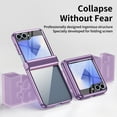 thumbnail image 7 of Clear Case for Samsung Galaxy Z Flip 5, Build in Screen Protector HD Transparent Not-Yellowing Hinge Protection Shockproof Anti-Scratch Slim Fit Phone Case Cover for Samsung Galaxy Z Flip 5, Purple, 7 of 7