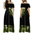 thumbnail image 2 of Summer Custom Women‘S Off-The-Shoulder Dress Samoan Ethnic Dress Polynesian Island Design Elegant Evening Dress, 2 of 7