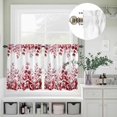 thumbnail image 5 of Kitchen Window Curtains Valance and Tier Set, Red Eucalyptus Leaves Rod Pocket Tier Curtain Valance Set, Watercolor Country Leaf Light Filtering Cafe Curtains for Bedroom Living Room, 5 of 9
