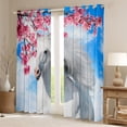 thumbnail image 2 of Horse Blackout Curtains Bedroom Decor,3D Galloping Horse Curtains & Drapes,Farm Animal Window Treatments,Blue Sky Cherry Blossom Floral Window Curtains Nature Theme Decor, 2 of 6
